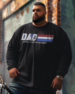 Men's Hero Dad Plus Size Long Sleeve T-Shirt