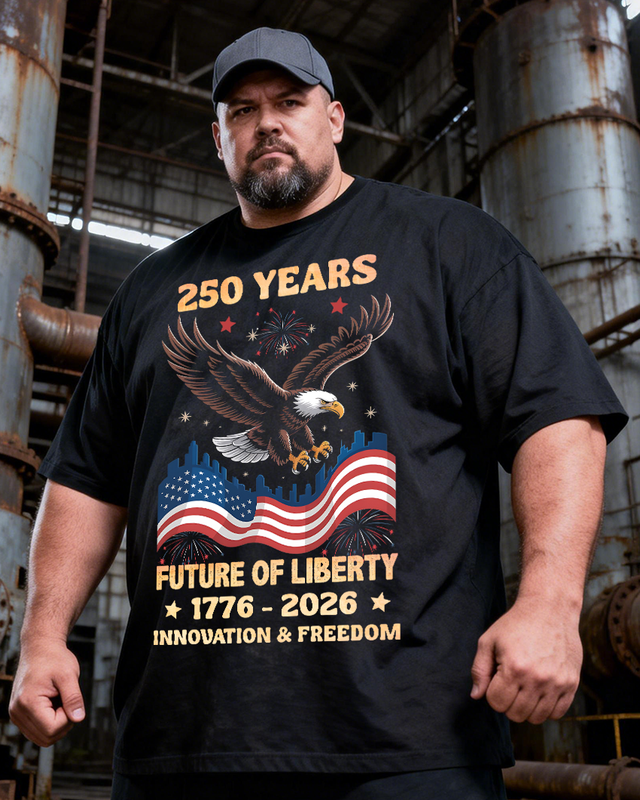 Men's The 250th Anniversary of Independence Day Big & Tall 100% Cotton T-shirts