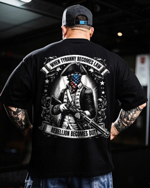 Men's Vintage When Tyranny Becomes Law Rebellion Becomes Duty Plus Size T-Shirt