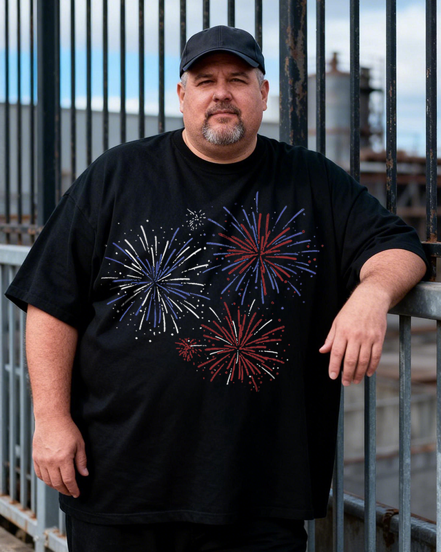 Men's Fireworks Big & Tall 100% Cotton T-shirts