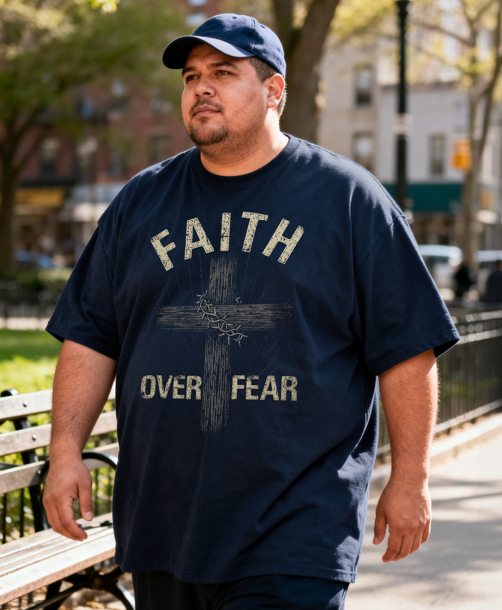 Men's Faith Over Fear Big & Tall 100% Cotton T-shirts