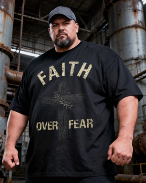 Men's Faith Over Fear Big & Tall 100% Cotton T-shirts