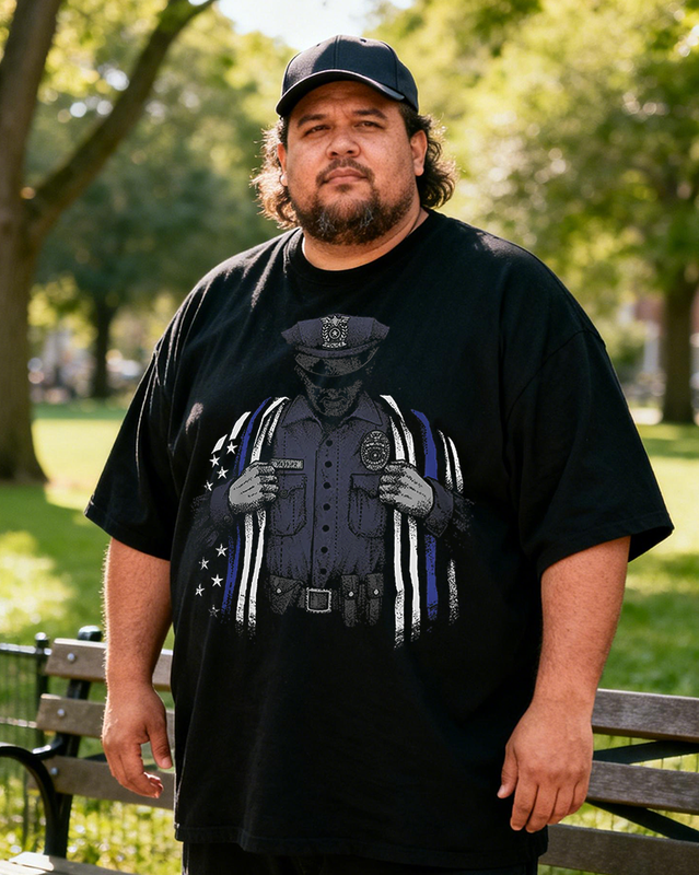 Men's Thin Blue Line Darkest Hour Big & Tall 100% Cotton T-shirts