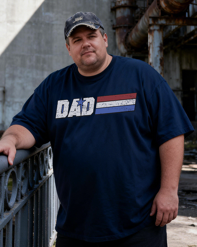 Men's Dad - A Real American Hero Big & Tall 100% Cotton T-shirts