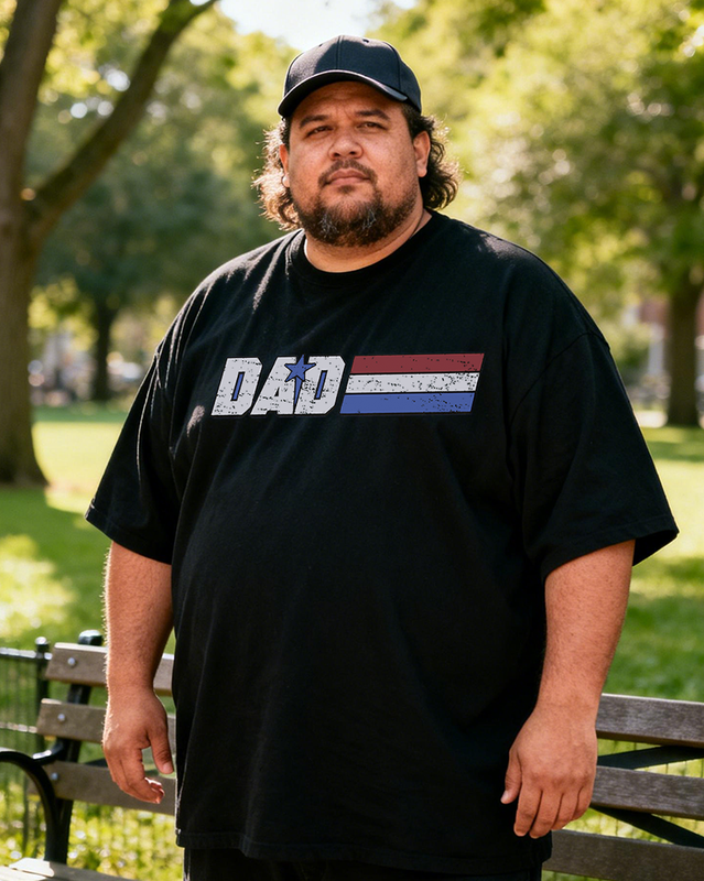 Men's Dad - A Real American Hero Big & Tall 100% Cotton T-shirts