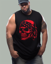 American Skull Print Men's Sleeveless Tee