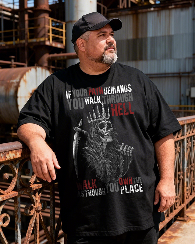 Men's Walk Through Hell  Big & Tall 100% Cotton T-shirts