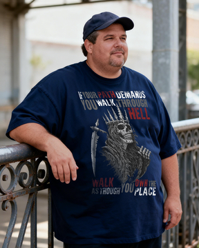 Men's Walk Through Hell  Big & Tall 100% Cotton T-shirts