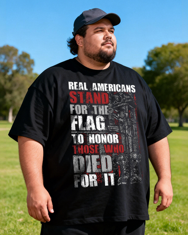 Men's Stand For The Flag Big & Tall 100% Cotton T-shirts