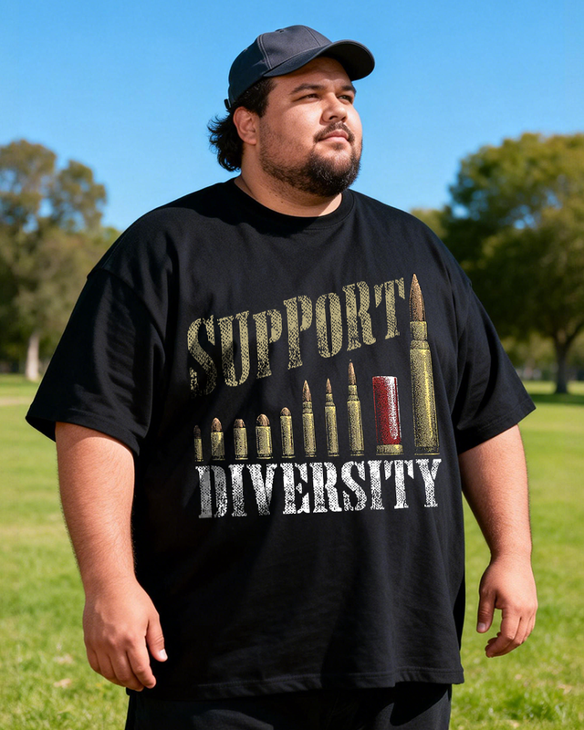 Men's Support Diversity Big & Tall 100% Cotton T-shirts