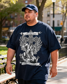 Men's Saint Michael Defend Us Big & Tall 100% Cotton T-shirts