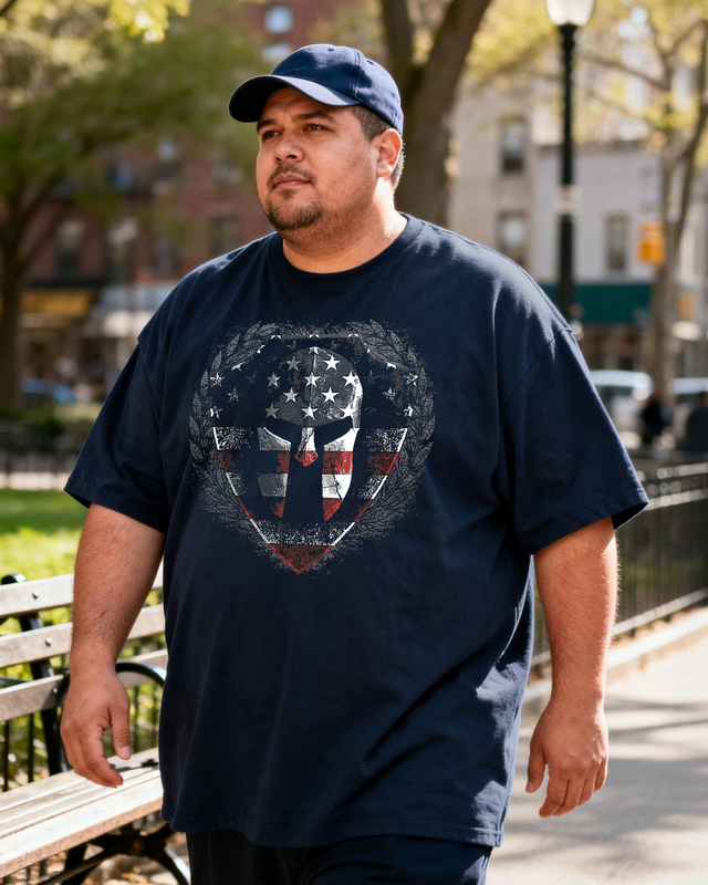 Men's Spartan Helmet Big & Tall 100% Cotton T-shirts
