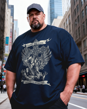 Men's Saint Michael Defend Us Big & Tall 100% Cotton T-shirts