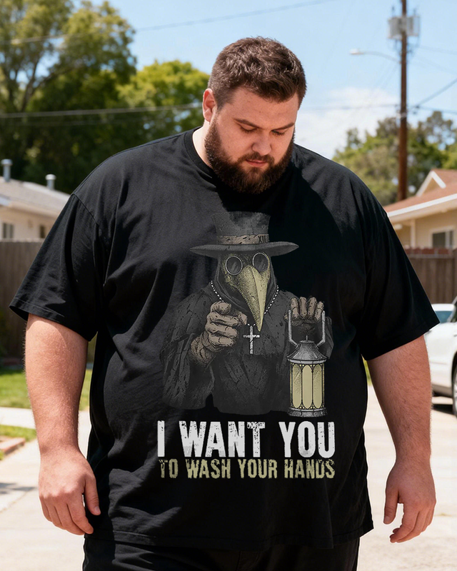 Men's Plague Doctor Big & Tall 100% Cotton T-shirts