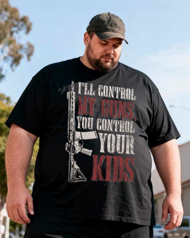 Men's I'll Control My Guns Big & Tall 100% Cotton T-shirts