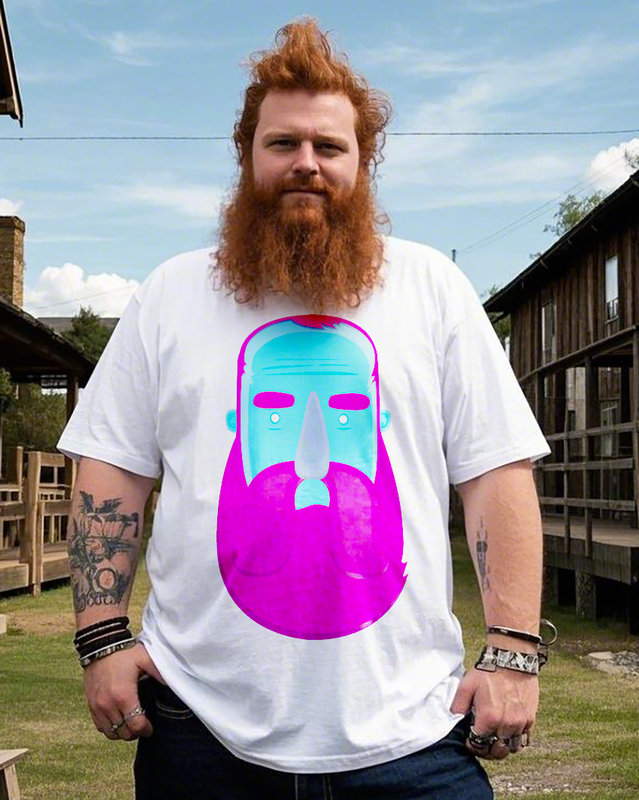 Stylish Mustache Men's 100% Cotton Big & Tall T-Shirt