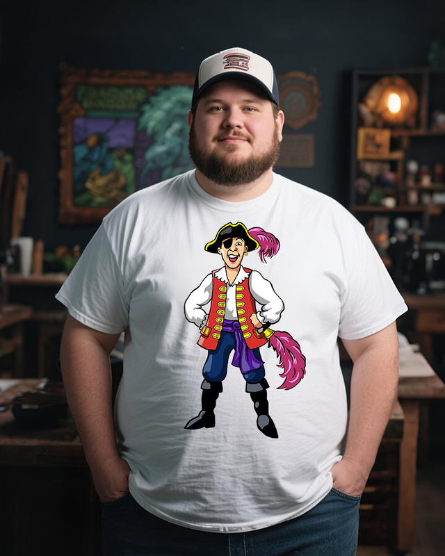 Captain Feathersword Men's Plus Size Cotton T-Shirt