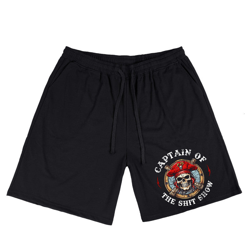 Men's Captain Of The Shit Show Print Plus Size T-Shirt & Short