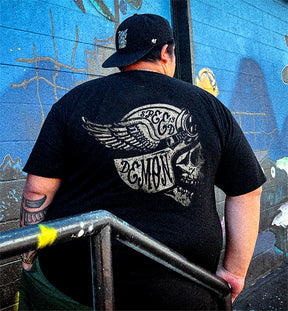 Men's Crazy Skull with Winged Helmet Plus Size T-Shirt & Short