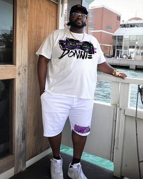 DONNIE Men's Plus Size T-Shirt & Shorts Suit