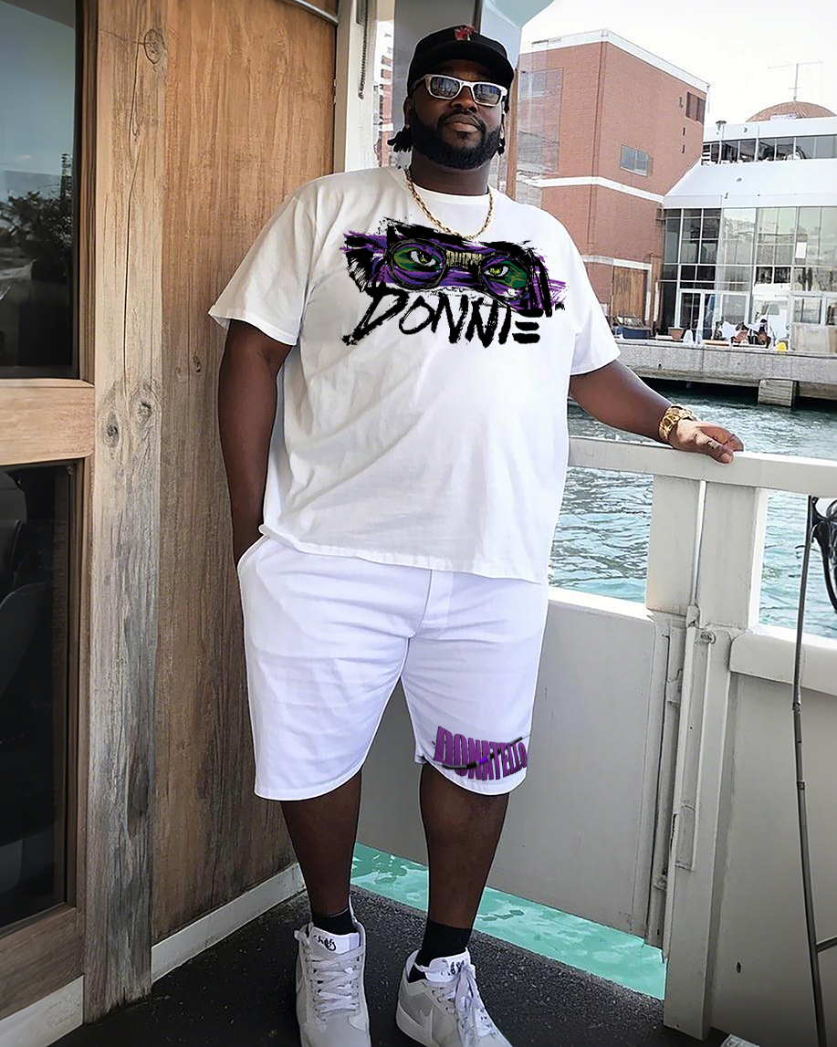 DONNIE Men's Plus Size T-Shirt & Shorts Suit