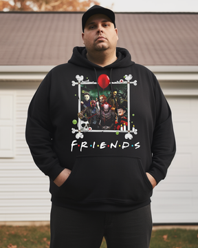 Men's HORROR LEGENDS FRIENDS SPOOF Plus Size Hoodie