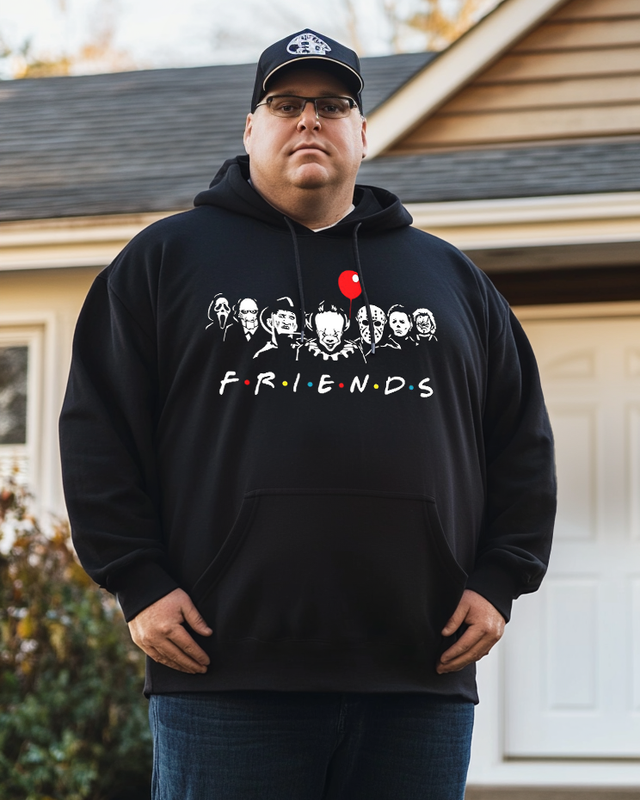 Men's Horror Friends Plus Size Hoodie