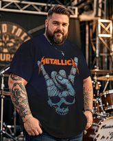 Metallica Devil Horns Skull Metal Graphic Men's Plus Size Short Sleeve T-Shirt