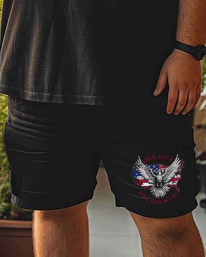 ONE LIFE ONE COUNTRY Plus Size T-Shirt & Short