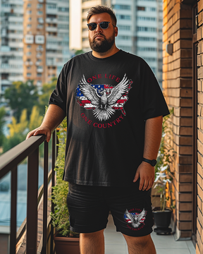 ONE LIFE ONE COUNTRY Plus Size T-Shirt & Short