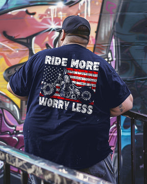 Men's RIDE MORE WORRY LESS Plus Size T-shirt