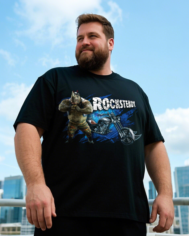 ROCKSTEADY Men's 100% Cotton Big & Tall T-Shirt