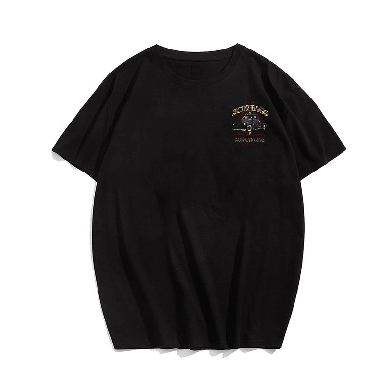 Men's SCUMBAGS Cartoon Funny Letter Graphic Plus Size T-Shirt & Short