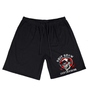 Men's Shit Show Supervisor Skull Plus Size T-Shirt & Short