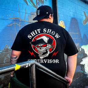 Men's Shit Show Supervisor Skull Plus Size T-Shirt & Short