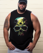 Beach Skull with Sunglasses Men's Sleeveless Tee