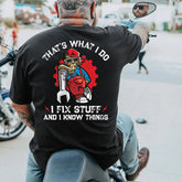 Men's That's What I Do I Fix Stuff Print Plus Size T-Shirt & Short