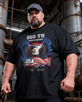Men's The 250th Anniversary of Independence Day Big & Tall 100% Cotton T-shirts