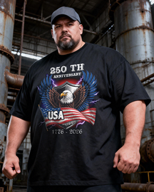 Men's The 250th Anniversary of Independence Day Big & Tall 100% Cotton T-shirts