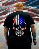 Men's USA SKULL Plus Size T-Shirt & Short,