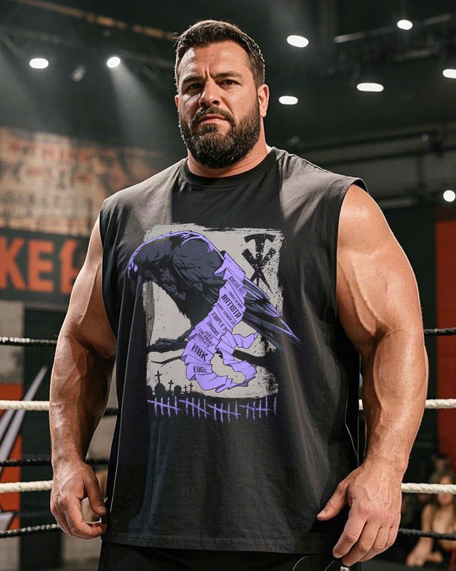 Undertaker Streak Crow Men's Plus Size Sleeveless T-Shirt