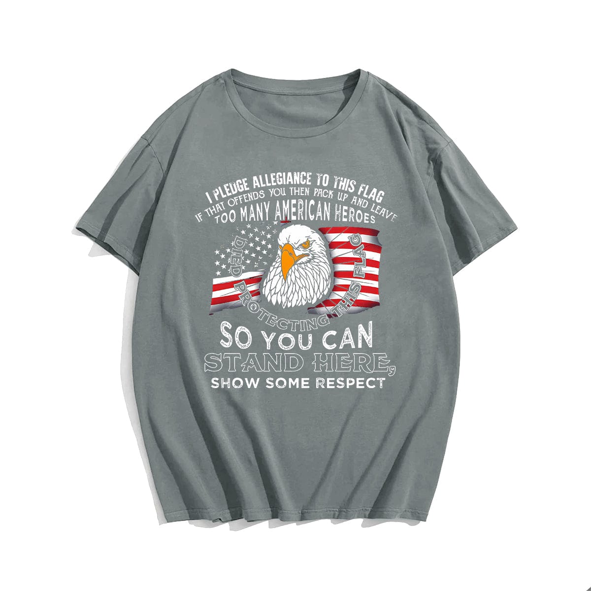 DOES MY AMERICAN FLAG OFFEND YOU Men T-shirt, Oversize Plus Size Man Clothing for Big & Tall