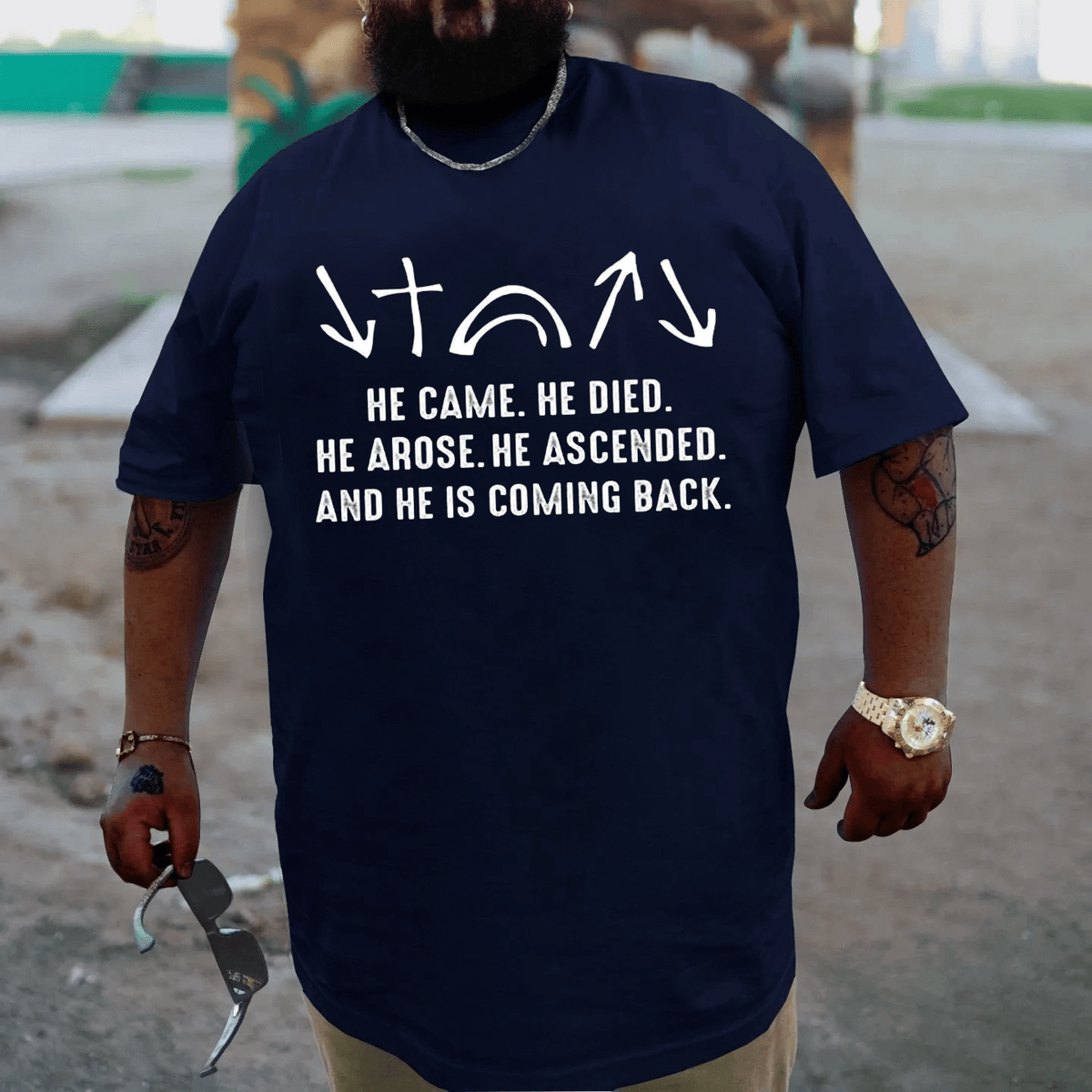 He Came Died Arose Ascended Plus Size T-shirt