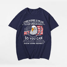 DOES MY AMERICAN FLAG OFFEND YOU Men T-shirt, Oversize Plus Size Man Clothing for Big & Tall