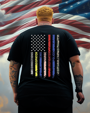 Men's First Responder Hero Flag Plus Size T-Shirt