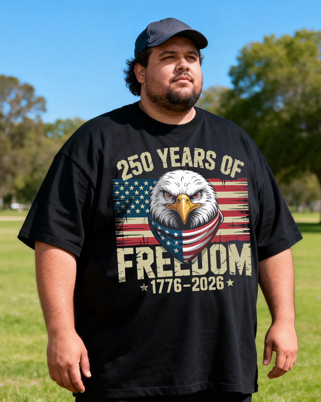 Men's The 250th Anniversary of Independence Day Big & Tall 100% Cotton T-shirts