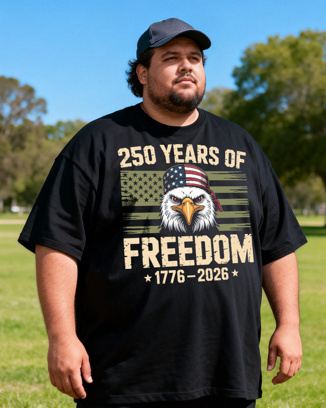 Men's The 250th Anniversary of Independence Day Big & Tall 100% Cotton T-shirts