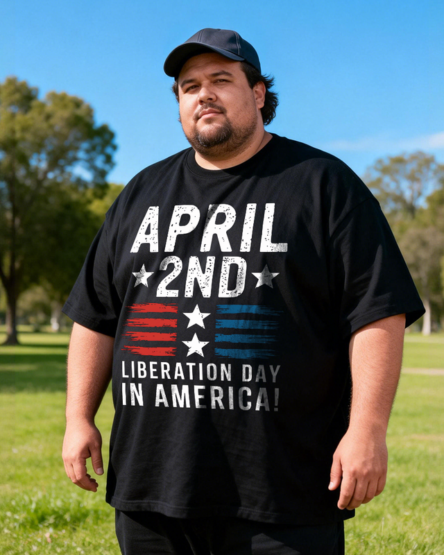 Men's The 250th Anniversary of Independence Day Big & Tall 100% Cotton T-shirts