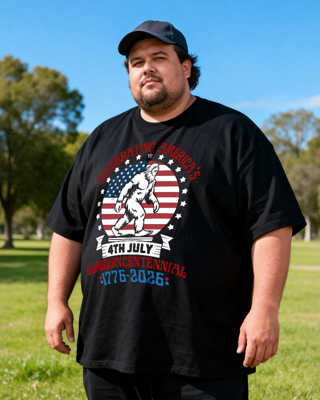 Men's The 250th Anniversary of Independence Day Big & Tall 100% Cotton T-shirts