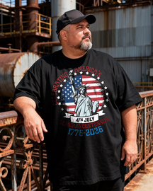 Men's The 250th Anniversary of Independence Day Big & Tall 100% Cotton T-shirts